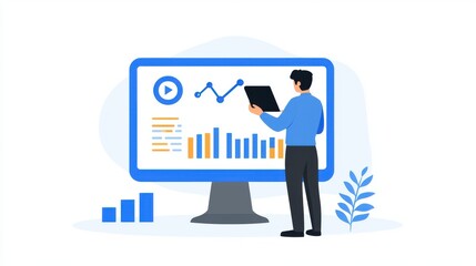 Data Analysis, Businessman Reviewing Charts