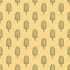 Seamless pattern with ice cream doodle for decorative print, wrapping paper, greeting cards, wallpaper and fabric
