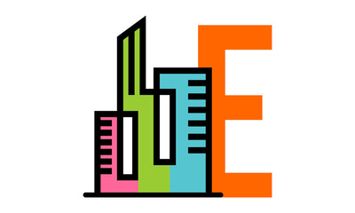 Fototapeta premium letter E house building logo