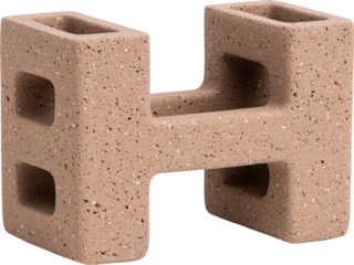 Stylish pink concrete letter H design object.