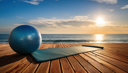 Outdoor space for yoga meditation, olystic activity near the sea. Serene atmosphere in the nature