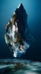 Iceberg - Underwater Risk - Global Warming Concept - 3d Rendering