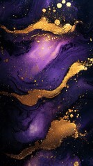Metallic purple and gold smudges with a soft glow.