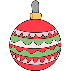 Watercolor chrismas red ball	
