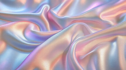 Obraz premium Sophisticated silky fabric with radiant pastel holographic effects