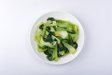 Stir-fried vegetables with vegetables on a plate