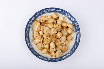 Homemade tofu on a plate