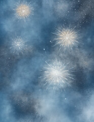 Fototapeta premium fireworks in the sky - abstract dark blue background - Generative AI