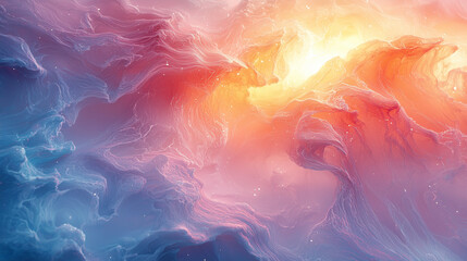 cosmic dance of vibrant waves, a majestic blend of cool and warm hues under starlit skies