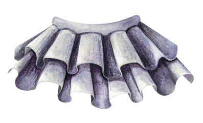 Jabot watercolor illustration. Lace frill. Victorian outfit. Vintage neck decoration in the form of a collar. An antique costume detail.