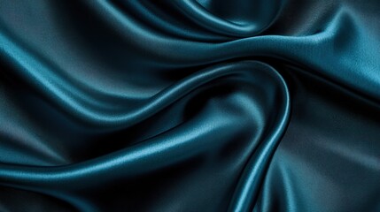 Fototapeta premium Luxurious Teal Satin Fabric Textures