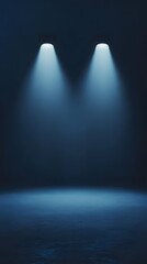 Abstract blue stage with spotlight on dark background vector illustration