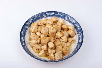 Homemade tofu on a plate