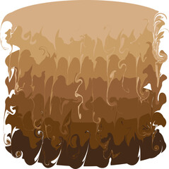 Flowing stripes. Vector mixed curved mocha mousse background. The new color of the year