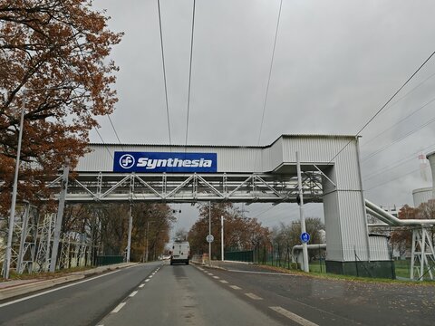 Semtin,Czech Republic-October 9 2024: Synthesia is a Czech chemical manufacturing company specializing in industrial chemicals, pigments, and pharmaceuticals, serving diverse global industries.


