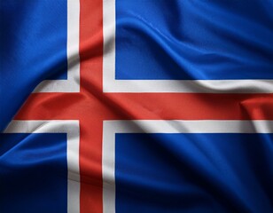 Fototapeta premium Watercolor texture flag of Iceland.