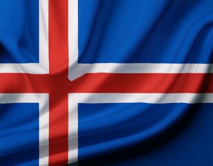 Fototapeta premium Watercolor texture flag of Iceland.