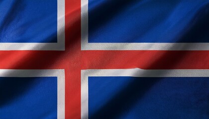 Fototapeta premium Watercolor texture flag of Iceland.