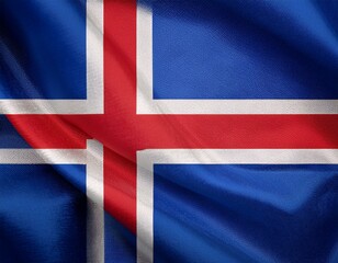Watercolor texture flag of Iceland.