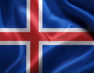 Fototapeta premium Watercolor texture flag of Iceland.