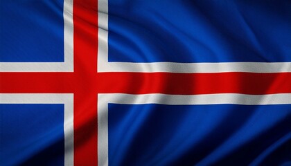 Fototapeta premium Watercolor texture flag of Iceland.