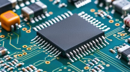 Close-up Microchip Circuit Board Technology