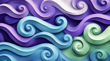 Obraz premium Abstract Swirling Waves In Pastel Colors