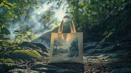 Tote Bag Landscape Nature Scene Forest Setting