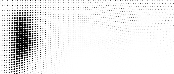 Waves of halftone texture in black and white