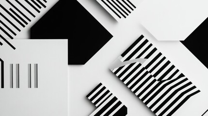 Minimal black-and-white text designs with bold outlines and high contrast, placed on a clean, neutral background