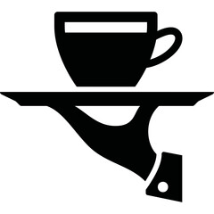 Simple vector icon serving coffee