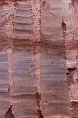 Natural red stone gouge marks left by a stone chipper