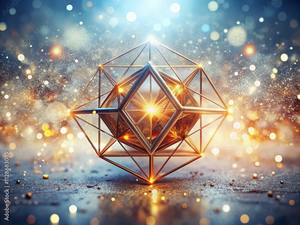 Poster captivating abstract geometric white background with sparkling particles and light effects for stunn
