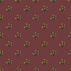 Summer seamless pattern with flowers doodle for decorative print, wrapping paper, greeting cards, wallpaper and fabric
