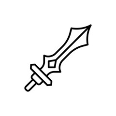 Magic sword outline icons, minimalist vector illustration ,simple transparent graphic element .Isolated on white background