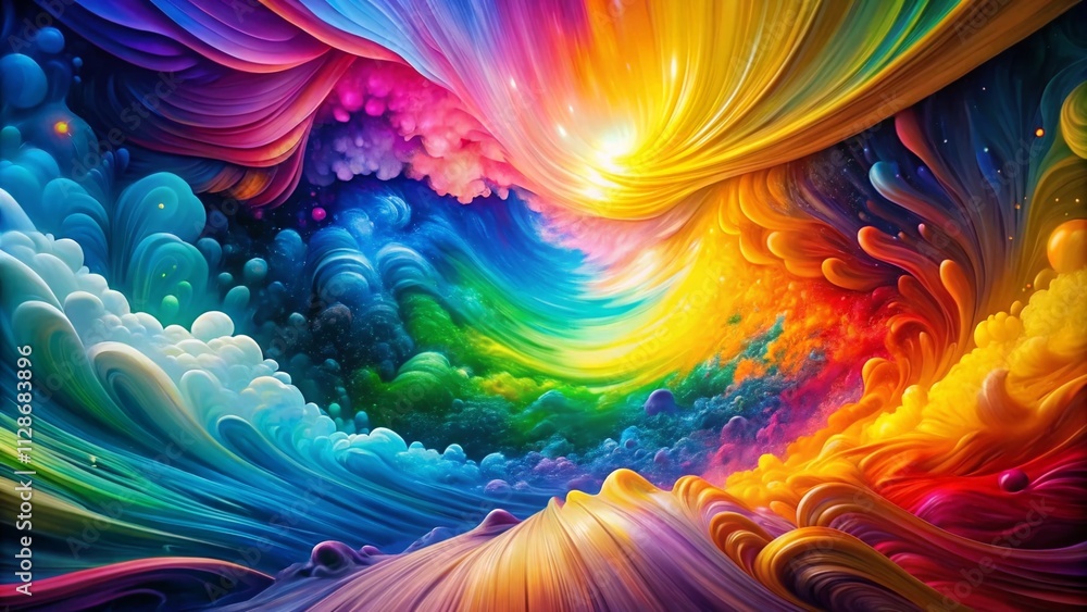 Poster captivating abstract rainbow multicolor background for portrait photography with vibrant hues and dy