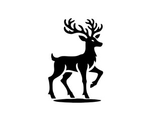 Silhouette Reindeer Logo Vector