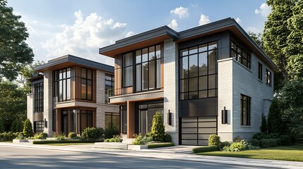 Luxurious modern duplex house captured in high-resolution detailed imagery