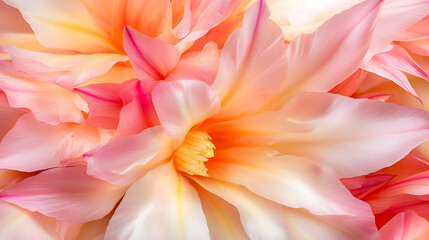 Obraz premium vibrant close up of delicate pink and peach flowers showcasing intricate petals and soft textures, evoking sense of tranquility and beauty