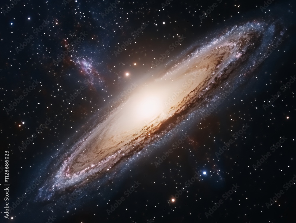 Wall mural cosmic view of the andromeda galaxy in soft colors and starlight