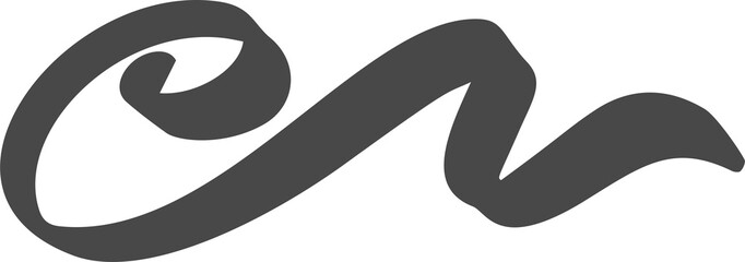 Swoosh underline hand drawn element. Swish swirl brushstroke. Calligraphic elegant divider. Curve paint tail. Flourish and swoop vintage design