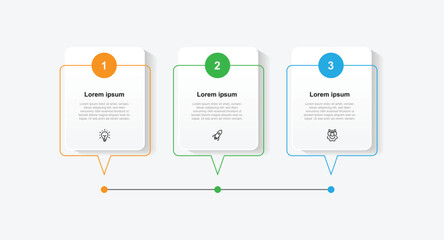 3 step table business information, workflow, presentation.
Vector template infographic with paper style and line connected 