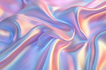 Obraz premium Silky textile showcasing elegant pastel holographic effects