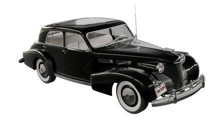 ANTIQUE MAFIA CAR isolated on white