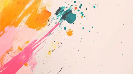 Abstract Colorful Paint Splatter And Brushstrokes