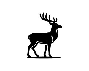 Fototapeta premium deer silhouette isolated on white
