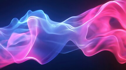 Abstract Pink and Blue Wave Flowing Design