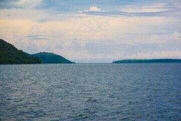 Deep blue sea ocean sunny sky with cloud nature landscape