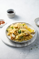 Couscous with chicken and avocado
