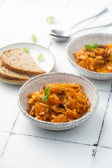 Stewed sauerkraut with tomato	